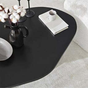 Stewehome Τραπέζι σαλονιού μοντέρνο οβάλ Μαύρο 70x70x35 cm
