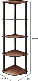Βιβλιοθήκη Καρυδιά BOOKCASE 34x34x139