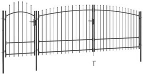 vidaXL Καγκελόπορτα με Λόγχες Μαύρη 5 x 2,25 μ.