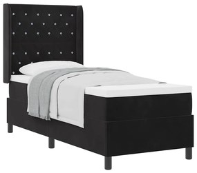 vidaXL Κρεβάτι με ελατήρια με κεφαλάρι Μαύρο 80 x 200 cm Βελούδο