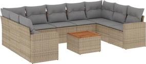 vidaXL Patio Sofa Set Μικτό μπεζ και γκρι