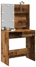 Κομοδίνο με LED Παλιό ξύλο 74,5x40x141 cm