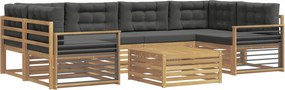 vidaXL Σειρά Καναπέ Εξωτερικού 7 pcs Άσπρο και Ανθρακί Πολυεστέρας