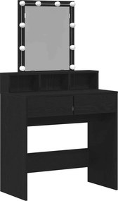 vidaXL Κομμωτήριο Μαύρη δρυς 80 x 41 x 144.5 εκ Επεξεργασμένο Ξύλο