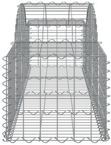 Συρματοκιβώτια Τοξωτά 12 τεμ. 200x50x40/60 εκ. Γαλβαν. Ατσάλι - Ασήμι