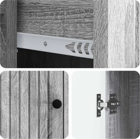 vidaXL Πλαϊνό γραφείο Γκρι Sonoma 66 x 34,5 x 90 εκ Επεξεργασμένο Ξύλο