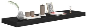 vidaXL Ράφια Τοίχου 4 τεμ. Μαύρα 90x23,5x3,8 εκ. MDF