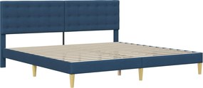 vidaXL Σκελετός κρεβατιού με στρώμα Μπλε 200 x 200 cm Ύφασμα