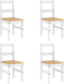 vidaXL Σετ Τραπεζαρίας 5 Τεμαχίων Panama από Μασίφ Ξύλο Πεύκου Λευκό