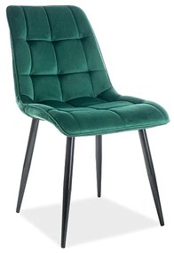 80-1676 Επενδυμένη καρέκλα ύφασμιμι Chic 50x43x88 μαύρο/πράσινο βελούδο DIOMMI CHICVCZ78, 1 Τεμάχιο