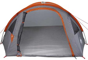 vidaXL Σκηνή Camping με στέγη Γκρι και πορτοκαλί 308 x 268 x 130 εκ.