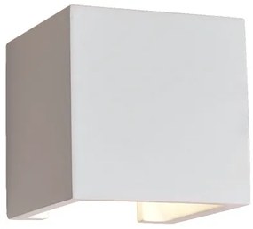 Απλίκα Κεραμική Επίτοιχη Up-Down 115x115xH115mm Λευκή Μονόφωτη 1xG9 Viokef Cube 4096900