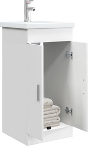 vidaXL Καθρέφτης μπάνιου με νιπτήρα Λευκό 42 x 40 x 84,5 εκ