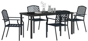 vidaXL Σέτ φαγητού για κήπο 5 pcs Ανθρακί Ατσάλι