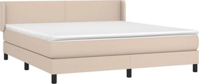 vidaXL Κρεβάτι Boxspring με Στρώμα Καπουτσίνο 180x200 εκ. Συνθ. Δέρμα