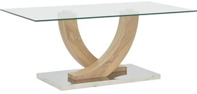 Intrahome Τραπέζι σαλονιού Kasmora Intrahome φυσικό ξύλο-γυαλί 110x60x45εκ | SKU: INTRAPA-130111349
