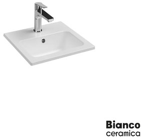 Bianco Ceramica Flat 36 Eπικαθήμενος Πορσελάνινος Νιπτήρας 40x36εκ Λευκό Γυαλιστερό