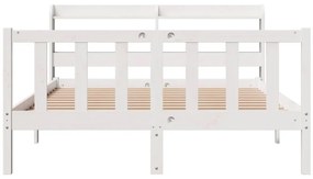 vidaXL Σκελετός Κρεβ. Χωρίς Στρώμα Λευκό 140x200 εκ Μασίφ Πεύκο