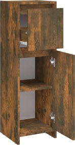 vidaXL Ντουλάπι Μπάνιου Καπνιστή Δρυς 30x30x95 εκ. Επεξεργασμένο Ξύλο
