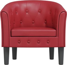 vidaXL Πολυθρόνα Μπάρελ Μπορντό από Συνθετικό Δέρμα