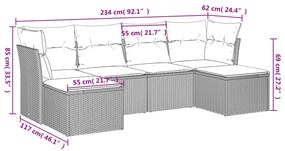 ΣΑΛΟΝΙ ΚΗΠΟΥ ΣΕΤ 6 ΤΕΜΑΧΙΩΝ ΓΚΡΙ ΣΥΝΘΕΤΙΚΟ ΡΑΤΑΝ ΜΕ ΜΑΞΙΛΑΡΙΑ 3249851