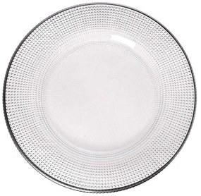 Πιατέλα Perge 80.088.05 Φ33cm Clear-Platinum Cryspo Trio Γυαλί
