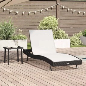 vidaXL Ξαπλώστρα 2 pcs Μαύρο και Λευκό συνθετικό ρατάν