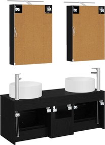 vidaXL Σετ Επίπλων Μπάνιου 5 pcs Μαύρη Δρυς