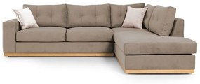 Γωνιακός καναπές αριστερή γωνία Boston pakoworld ύφασμα mocha-cream 280x225x90εκ