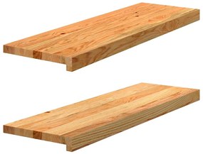 vidaXL Πατάκια Σκάλας 2 τεμ. Ανοιχτό Καφέ 80x30x2 cm Ξύλο Δρυός
