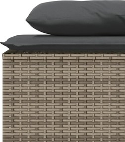 vidaXL Σετ Τραπεζαρίας Κήπου 3 τεμ. Γκρι Συνθ. Ρατάν με Μαξιλάρια