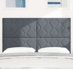 vidaXL LED Κεφαλάρι με φώτα λωρίδας LED Σκούρο γκρι 160 cm Βελούδο