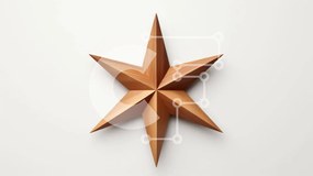 Intra Συλλεκτικό Ξύλινο Παζλ Plywood  4mm - Ξύλινη διακόσμηση αστεριών σε άσπρο φόντο Σε Ξύλινο Κουτί - Διαστάσεις Puzzle: 10x10 cm – 25 κομμάτια