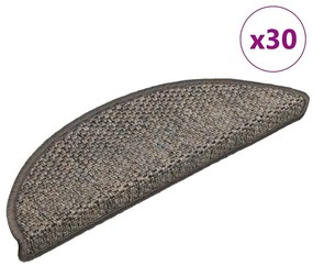 vidaXL Πατάκια Σκάλας Αυτοκόλ. 30 τεμ. Όψη Σιζάλ Καφέ/Μπεζ 56x17x3 εκ.