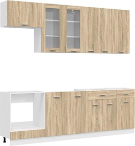 vidaXL Μονάδα κουζίνας LYON 8 pcs Sonoma Δρυς Επεξεργασμένο Ξύλο