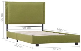 Πλαίσιο Κρεβατιού Πράσινο 90 x 200 εκ. Υφασμάτινο - Πράσινο