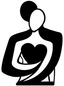 Διακοσμητικό Τοίχου Love 891TNL1984 70x0,15x52cm Black Wallity Μέταλλο