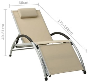 310530  SUN LOUNGER WITH PILLOW TEXTILENE CREAM 310530