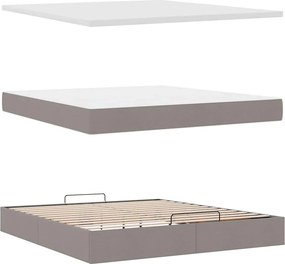 vidaXL Οθωμανικό κρεβάτι με στρώμα Taupe 160x200cm ύφασμα