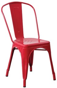 Καρέκλα Στοιβαζόμενη RELIX Μέταλλο Κόκκινο 45x51x85cm