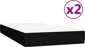 vidaXL Κρεβάτι Boxspring με Στρώμα Μαύρο 200x200 εκ. Υφασμάτινο