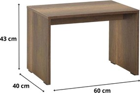 Τραπεζάκι σαλονιού-γραφείου Rio καρυδί 60x40x43εκ