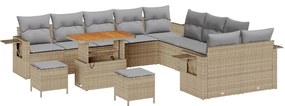 vidaXL Σετ Καναπέ Κήπου 13 pcs Μπεζ συνθετικό ρατάν