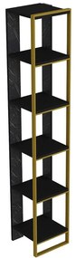 Ραφιέρα Δαπέδου Polka 875ZNA3652 32,2x31,3x178,5cm Marble Effect Black-Gold