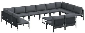 vidaXL Σετ Καναπέ Κήπου 13 pcs Ανθρακί Ατσάλι