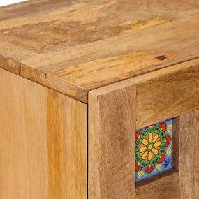 vidaXL Πλαϊνό γραφείο Φυσικό 60 x 33 x 75 cm Στερεό ξύλο μάνγκο
