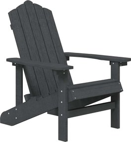 vidaXL Καρέκλες Κήπου Adirondack 2 τεμ. Ανθρακί από HDPE