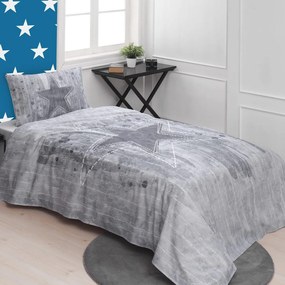 Σετ κουβερλί μονό Star Art 6169  160x240 Γκρι       Beauty Home