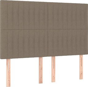 vidaXL Κρεβάτι Boxspring με Στρώμα Taupe 140x200 εκ. Υφασμάτινο