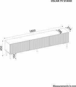 Έπιπλο Τηλεόρασης Ανθρακί LAFREN 180x31.4x45